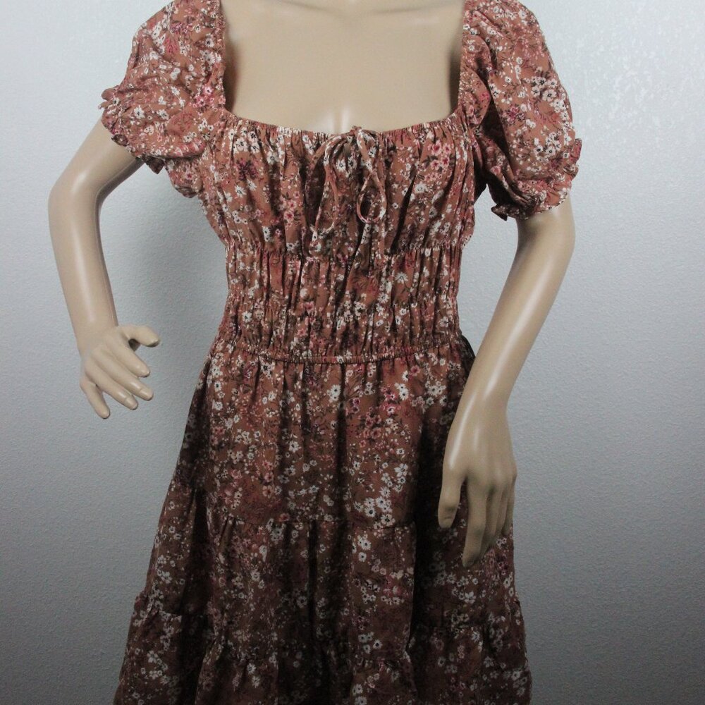 Liberty Love, dress, women's L, brown with white